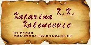 Katarina Kolenčević vizit kartica